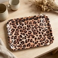 thumbnail image 5 of Howayme Melamine Plastic Serving Tray, 12.9"x9.6" Large Shatterproof Decorative Food Tray for Restaurant, Parties, Kitchen & Outdoor Use, Brown Leopard Pattern, 5 of 6