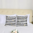 thumbnail image 2 of Unique Bargains 2-Pcak Black Stripe Pattern Decorative Throw Pillow Cover 18" x 18", 2 of 7