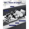 thumbnail image 6 of Kitsure Dish Drying Rack, Expandable Stainless Steel Dish Rack for Kitchen Counter with Auto-Drain Board, Cutlery Holder and Non-Slip Feet, 16.1-26.0" L x 12.1" W, Black, 6 of 8