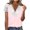 Pink, variant on Giftesty Womens Blouses and Tops Women Fashion Summer Sexy Fold Printed Regular Women Short Sleeves V Neck Button Top