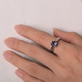 thumbnail image 2 of Color changing alexandrite ring June birthstone sterling silver solitaire engagement ring for women, 2 of 2