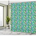 thumbnail image 4 of Ambesonne Colorful Shower Curtain, Pastel Hibiscus Blossoms, 69"Wx84"L, Teal Multicolor, 4 of 4