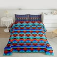 thumbnail image 2 of Manfei Boho Hippie Aztec Queen Comforter Set, Retro Geometric Abstract Bedding Sets, Tribal Western Style Reversible Bedding Comforter Set, Ultra Soft Home Decor, 3 Pieces, 2 of 8