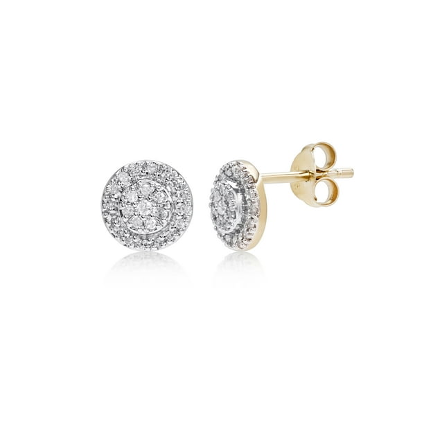 1/6 cttw Round Diamond Earring 14kt Yellow Gold - Walmart.com