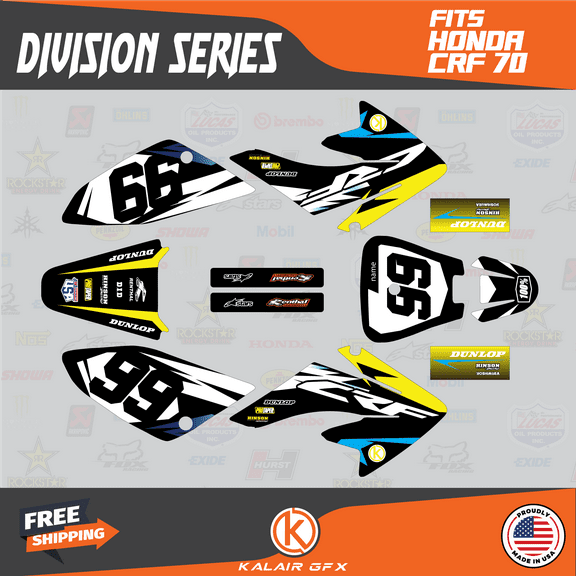Kalair GFX Graphics Kit for Honda CRF70 (2004-2023) Division Series