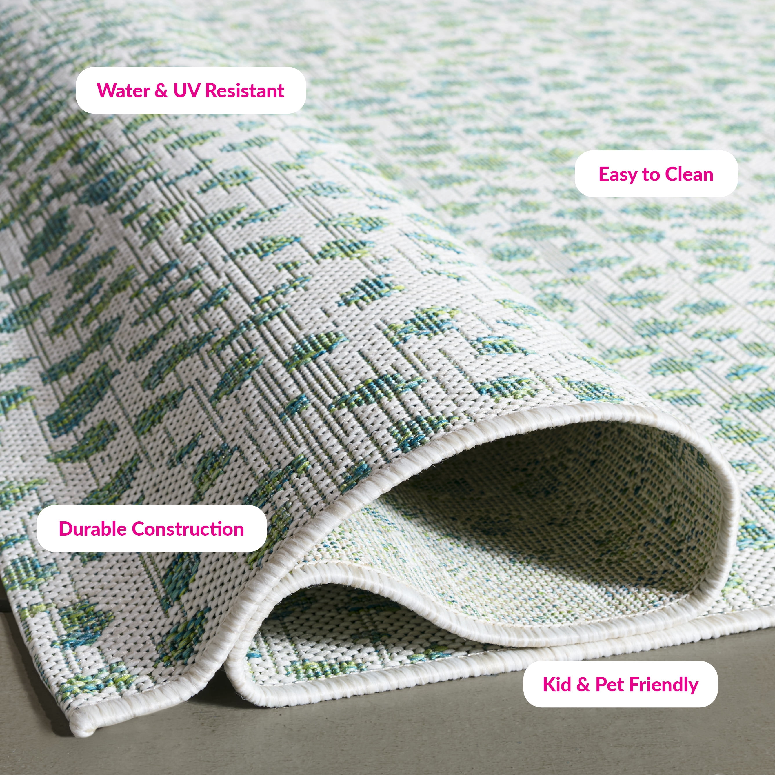 Safavieh Courtyard Karina Animal Indoor/Outdoor Area Rug, Ivory/Green, 6'7" x 6'7" Square