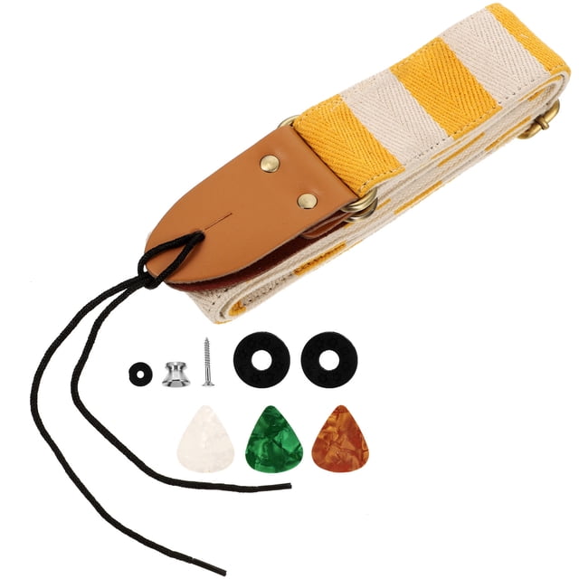 GOOHOCHY Correa Para Guitarra Con Patrón Estampado En Color Amarillo Ideal Para Regalo Y Uso Cómodo