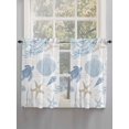 thumbnail image 3 of Tier Curtains 45 Inches Long, Blue Coastal Nautical Window Treatment Curtain Drapes, Beach Sea Turtle Ocean Coral Starfish Window Half Privacy Curtains for Bedroom Bathroom, 42"x45", 2 Panels, 3 of 7