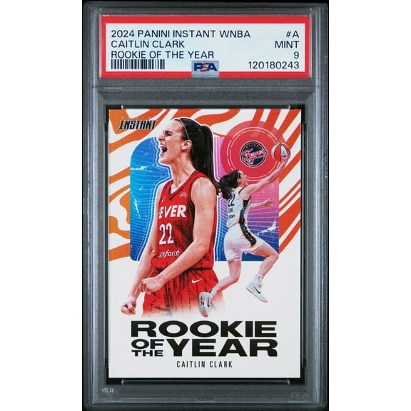 Caitlin Clark 2024 Panini Instant Indiana Fever Rookie of the Year Card PSA 9