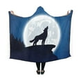 thumbnail image 3 of ASHLEIGH Hooded Blanket Wolf Head Looking Stars Wearable Blanket Comfotable Hooded Throw Wrap 50x60 Inch, 3 of 3