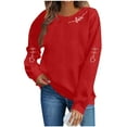 thumbnail image 2 of FDGIU ‌Valentine's Day Shirt Women, Heart Print Long Sleeve T-Shirt with Crew Neck for Valentine's Outfit & Casual Wear, 2 of 6