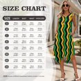 thumbnail image 2 of HELLHERO Summer Sleeveless Dress, Jamaican Zigzag Stripes Side Pockets Asymmetric Hem Midi Dress, Irregular Hem Round Neck Sleeveless Sundress for Work, 2 of 8