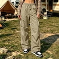 thumbnail image 2 of Rhuody Womens Pants Wide Leg Loose Fit Elastic Waist Solid Color Trousers With Pocket Charm Bottoms 2Xl Khaki, 2 of 6