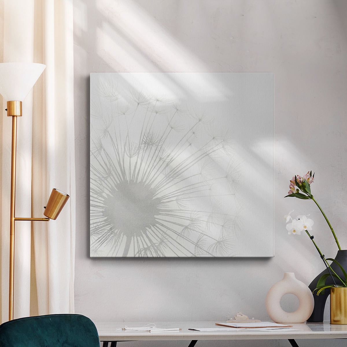 Wexford Home Dandelion Whisper I-Premium Gallery Wrapped Canvas, 10" x 10" - Ready to Hang