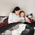 thumbnail image 4 of Homewish Gothic Raven Red Rose Twin Bedding for Kids, Romance Bird Butterfly Bedding Comforter Set, Black Reversible, 7pcs, 4 of 7