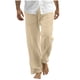 thumbnail image 2 of Pantalones largos para hombre, de ocio, con bolsillo, cordón, tubo recto, fáciles de llevar en la playa, de poliéster, 2 of 6