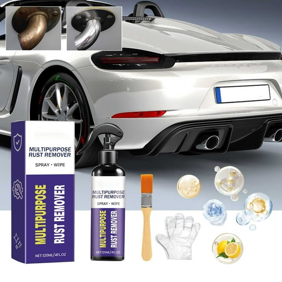 Removedor de Óxido para Metales, Lubricante de Aceite, Limpiador, con Cepillo y Guantes, Fórmula Penetrante, 120mL, para Uso Automotriz y Doméstico