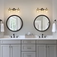 thumbnail image 2 of YANSUN  19.68 in 3-Light Matte Black and Gold Industrial 3-Light Bathroom Vanity Light with Clear Glass Globe Shades, for Bathroom, Powder Room, Vanity Table, 2 of 7