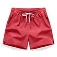 thumbnail image 1 of Aqestyerly Men's Drawstring Pocket Shorts Solid Color Casual Comfortable Elastic Waist Summer Pants For Men, 1 of 8