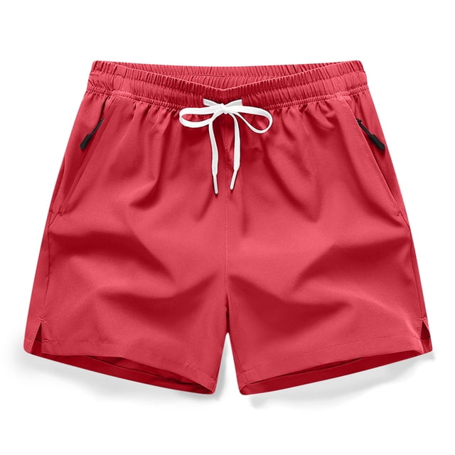 Aqestyerly Men's Drawstring Pocket Shorts Solid Color Casual Comfortable Elastic Waist Summer Pants For Men