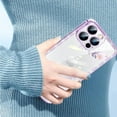 thumbnail image 4 of Compatible with iPhone 14 Pro Max Case Bling Glitter Case Electroplated Diamond Crystal Clear Flowers Shine Luxury Sparkle Fashion Protection Shockproof Cover for Women Girls, 4 of 10