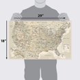 thumbnail image 2 of 2 Pack - Antique Style USA Map + USA Money $ Chart (Laminated, 18" x 29"), 2 of 5