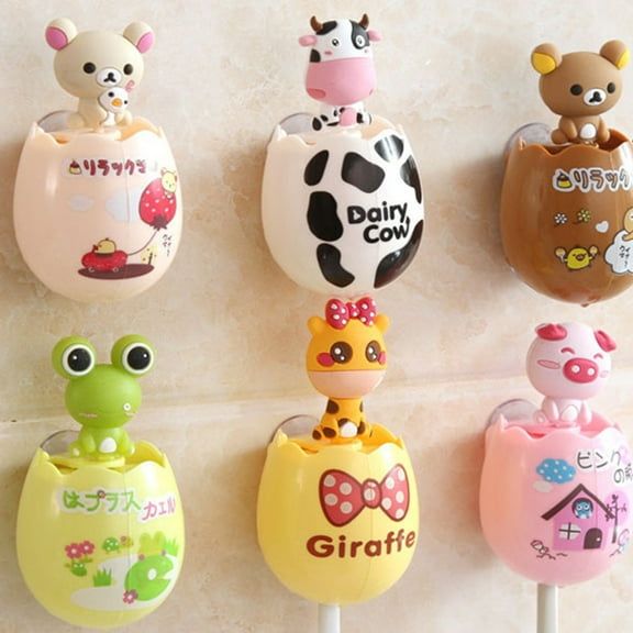 Cute cartoon Toothbrush Holder Head Toothbrush Grip Kids Animal Shaped Toothbrush Cover Manual Toothbrushes Sets cartoon Sucker