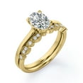 thumbnail image 3 of JeenMata Anillo Nupcial con Filigrana Decorativa Milgrain de 1,75 Quilates con Engaste en Punta Ovalada en Baño de Oro Amarillo de 18 K sobre Plata (Personaliza la Banda de Tu Anillo de Bodas), 3 of 6