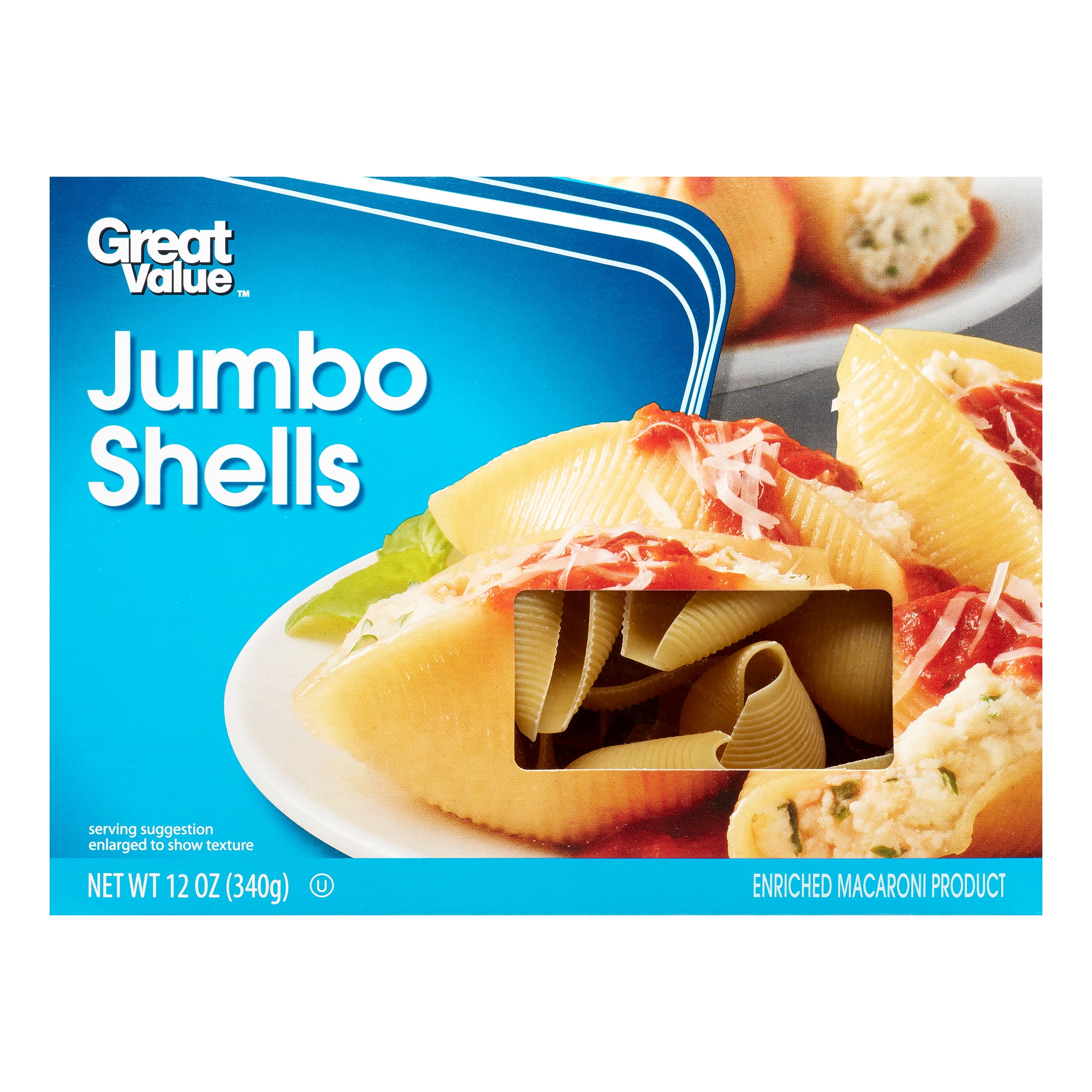 Great Value Jumbo Shells Pasta, 12 oz
