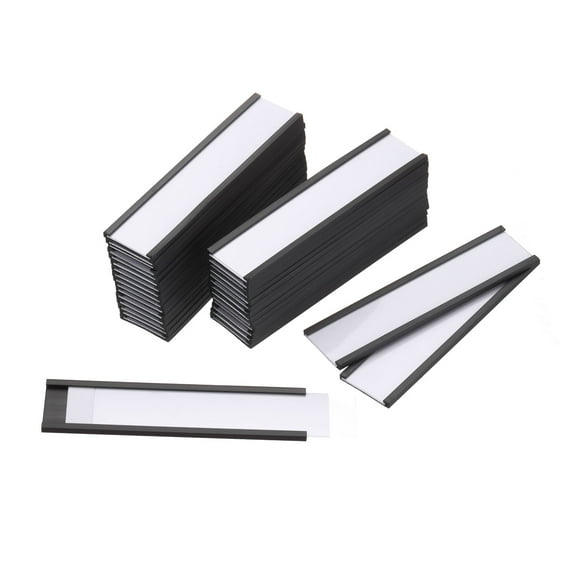 Label Holders 1" x 4" C Channel Rubber Magnetic for Metal Shelves Organize 30 Pack