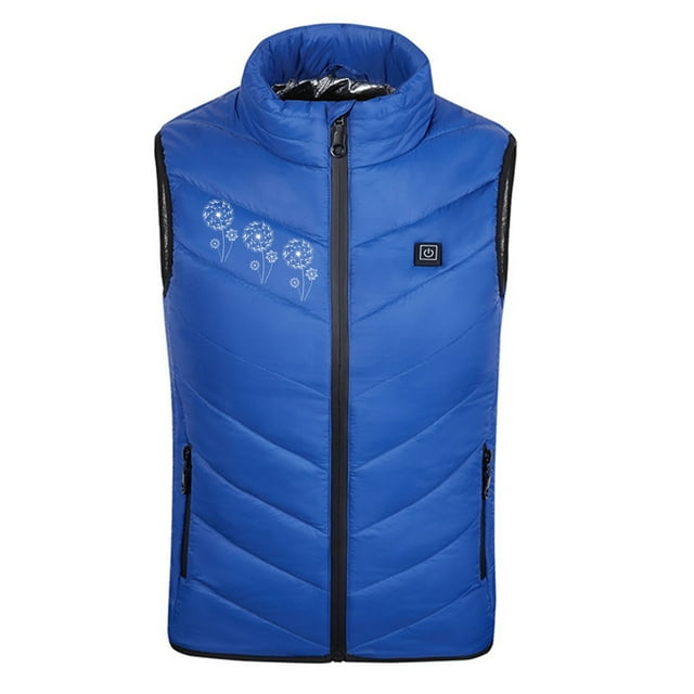 Penkiiy Heated Vest for Kids USB Intelligent Constant Temperature Heated Windproof Plus Size Children Winter 2 Heated Jacket Coat 14-15 Years Blue