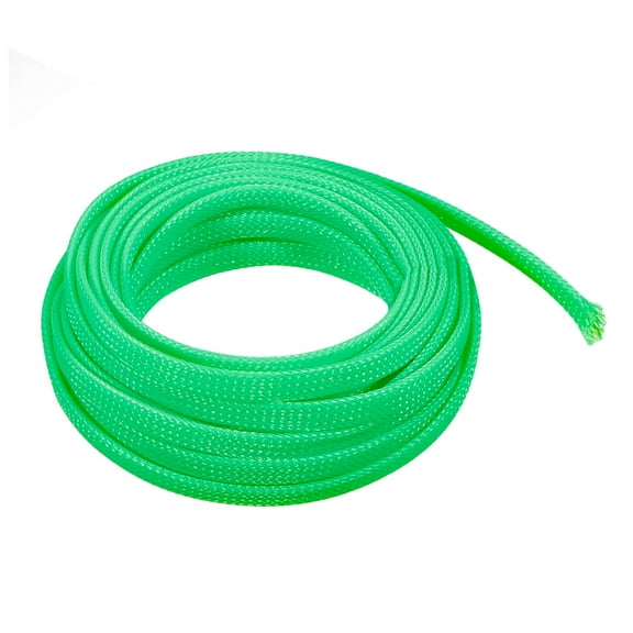 PET Cable Wire Wrap 6mm Expandable Braided Sleeving Green 5M Length