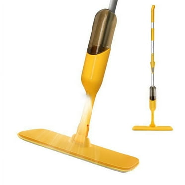 CLEANHOME Jet Wet Mop for Floor Cleaning Include 2 Reusable Pads Lightweight Aluminum Pole Microfiber Spray Mops for Hardwood Tile Floors 360 Degree, 400ML Water Tank Sprayer, Yellow