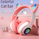 thumbnail image 2 of Auriculares inalámbricos con orejas de gato y Bluetooth para niñas, bonitos auriculares para juegos de deportes electrónicos, 2 of 5