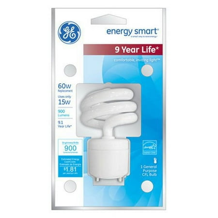 GE energy smart?? spiral?? CFL 15 watt T3 spiral 1-pack
