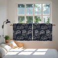 thumbnail image 3 of Vintage Flowers Tier Curtains 36 Inch Length, Dark Blue Dandelion Plants Pastoral Botanical Cafe Short Curtains for Bathroom Sink, Small Kitchen Curtain Light Filtering Drapes 2 Panels 27.5"Wx36"L, 3 of 8