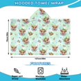 thumbnail image 2 of Green Highland Cow Flower Pattern Hooded Bath Towel，50"x30" for Ages 3 To 12 Kids, Quick Dry Lightweight Soft Microfiber Hood Beach Towel Cover Up for Kids, 2 of 7