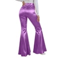 thumbnail image 4 of Womens Sequin Flare Pant Sparkly High Waisted Leg Bell Bottom Glitter Trousers Night Out Clubwear, 4 of 5
