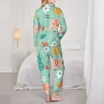 thumbnail image 5 of Disketp Pajamas Set Long Sleeve Sleepwear Womens Button Down Nightwear Pj Sets-Elephant And Flowers, 5 of 9