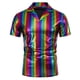 thumbnail image 1 of Blusa y camisa de manga corta con cuello vuelto para hombre, informal, con cuello vuelto en V, iridiscencia, de manga corta y pantalón largo, traje de poliéster., 1 of 9