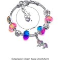 thumbnail image 3 of Pulsera con dijes de cristal brillante de unicornio TANGJMXG con caja de regalo para niña, 3 of 5
