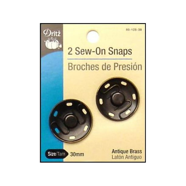 Dritz Sew on Snaps 30mm 2pc Antique Brass - Walmart.com - Walmart.com