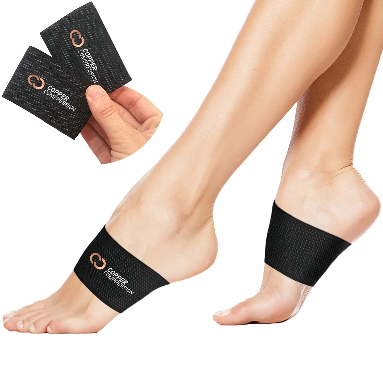 Copper Compression COPPER CLOUD Arch Support - One Size Fits Most (Unisex, Black, 1 Pair)