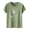 thumbnail image 4 of Kcodviy T-Shirt Long à Manches Longues pour Femme, Motif Imprimé Pissenlit, Grande Taille, Col Rond, Manches Courtes, Course, T-Shirt à Manches Longues pour Femme, Haut T-Shirt, 4 of 4