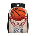 thumbnail image 1 of Vsdgher Basketball Shot Print Backpack - Travel,or Work Bookbag with 15-Inch Laptop Sleeve and Dual Water Bottle Pockets, 1 of 8
