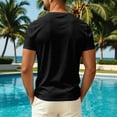 thumbnail image 4 of Sewkxo Mens Hawaiian Short Sleeve T-Shirts Graphic Crew Neck Casual Shirt Summer Beach Palm Tree Printed Vintage Tees,Black 2XL, 4 of 5