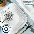thumbnail image 4 of Corelle Timber Shadows 12-Piece Square Glass Dinnerware Set (Service for 4), 4 of 5