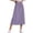 Purple, variant on A-Line Midi Skirt for Women Summer Side Slit High Elastic Waist Solid Color Half Skirt