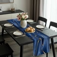 thumbnail image 2 of Navy Blue Marble Table Runner 60 Inches Long, Abstract Modern Golden Geometric Kitchen Coffee Dining Table Decoration for Home Party Birthday Wedding Home Decor 13x60 Inches, 2 of 8