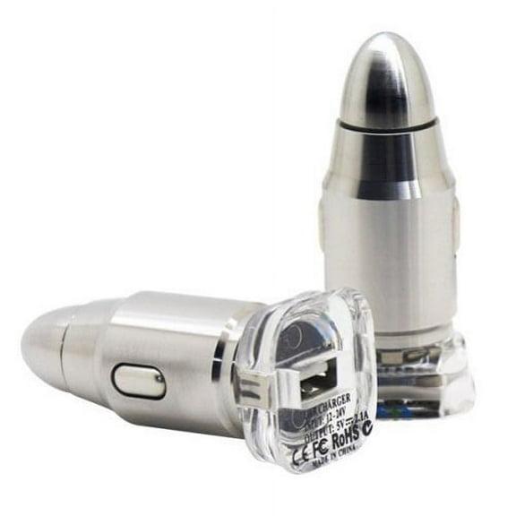 Stainless Steel 2.1Amp Rapid Car Charger Socket 1-Port USB Compatible With iPod Touch 5 4th Gen Nano 7th Gen, iPad Pro 9.7 12.9 10.5, Mini 4 3 2, Air 2